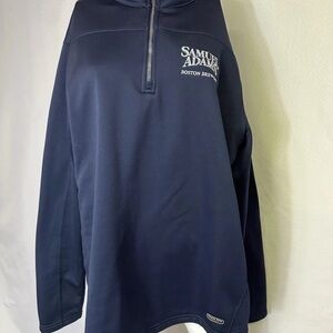 CHARLES RIVER APPAREL XL MENS HALF ZIP PULLOVER SAM ADAMS LOGO ****NAVY BLUE EUC